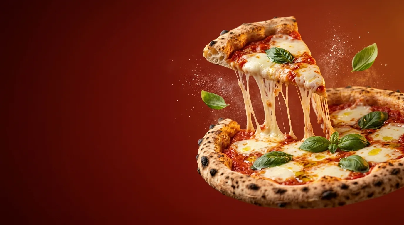 Pizza Margherita aus dem Steinofen